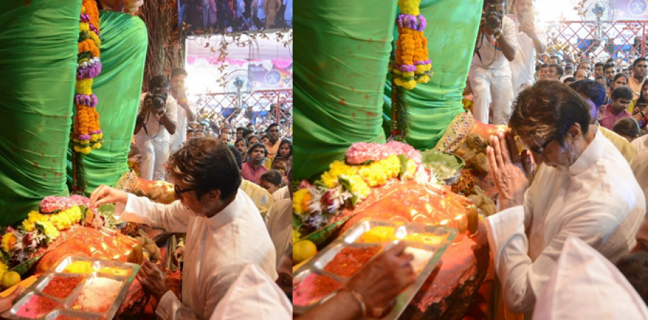 Big B visits to take blessings of the King of Lal Bagh, see pics