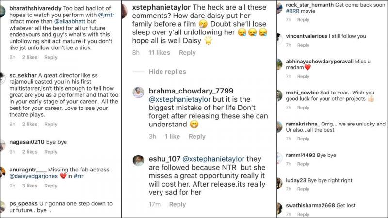 Jr NTR fans trolling and unfollowing Daisy Edgar Jonas