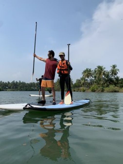 Diganth and Aindrita jet off Mangaluru for surfing lessons