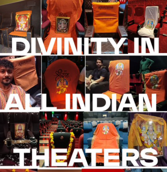 Om Raut shares pics of seats reserved for Lord Hanuman across theatres