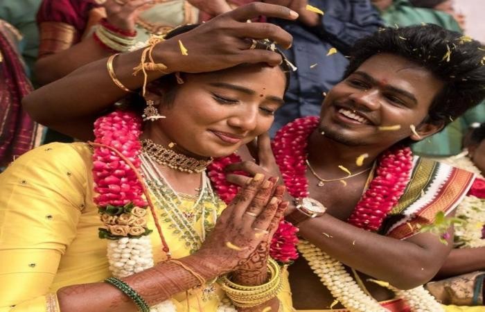 Raja and Deepika, a well-known Kollywood TV couple, wed in presence of their family