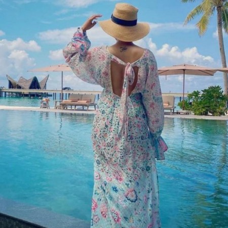Samantha Akkineni looks stunning in a maxi dress on her Maldives holiday