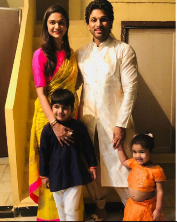 Dussehra 2018: Allu Arjun gets festival vibes with wife and kids at his mother in law’s place