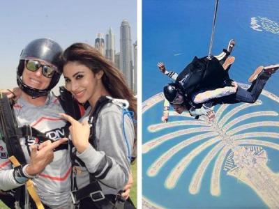 'special kind of idiot' Mouni Roy jumps off a plane