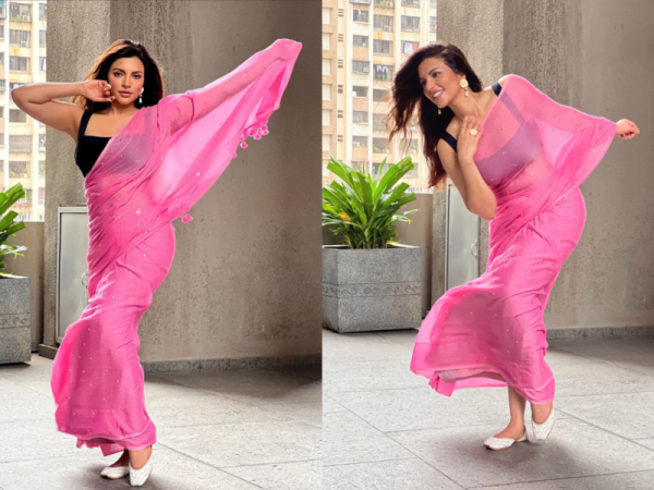 In the ethereal Pink Saree, Shama Sikander exudes beauty