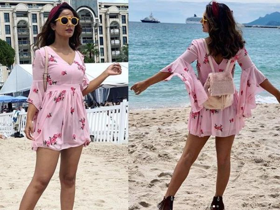 Hina Khan Looks pearly pink in her this dress