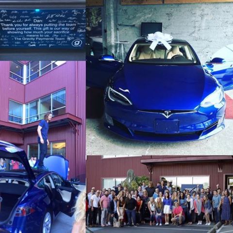 Employees gift their CEO his dream car