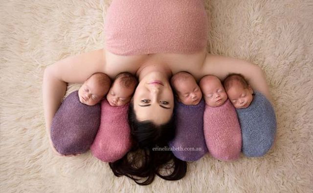 Mum photo with her 'quintuplets' babies going viral on facebook