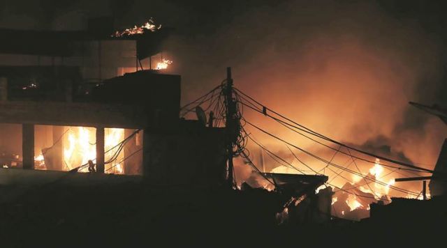 350 huts gutted, 700 people left homeless in a fire at Delhi’s Sadar Bajar