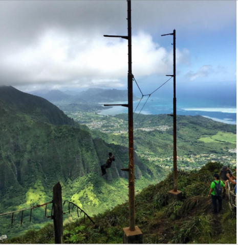 Reach on top! By climbing 3922 stairs of Oahu island !