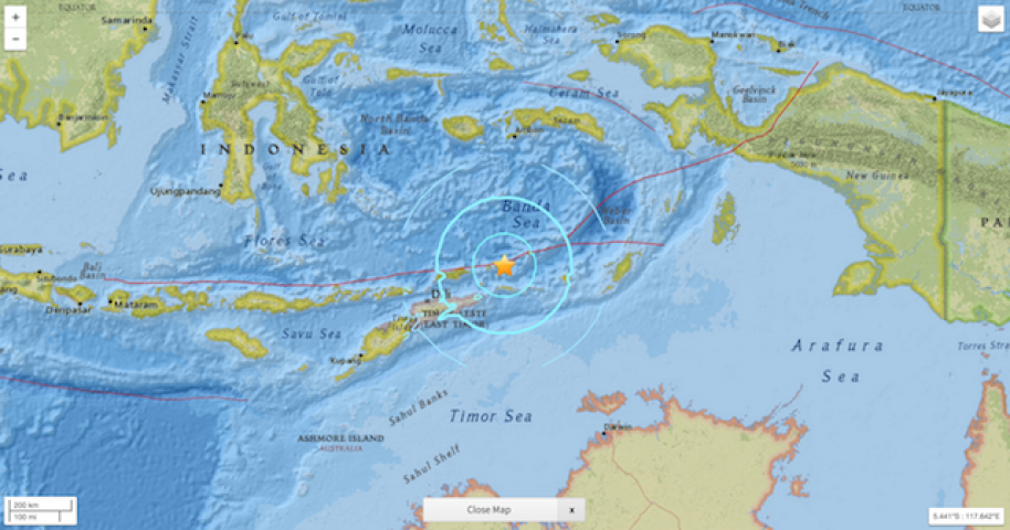 Northern Australia and Indonesia clattered by a strong Earthquake of 6.5 magnitude
