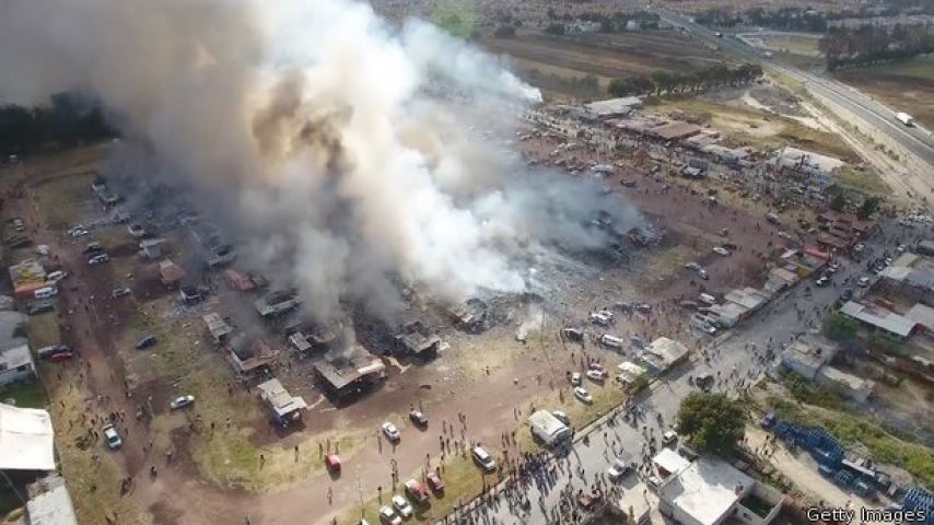 Officials investigate the cause of huge blast at Mexico fireworks market