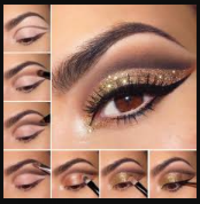 Give a different look to the eyes from the glitter eye shadow