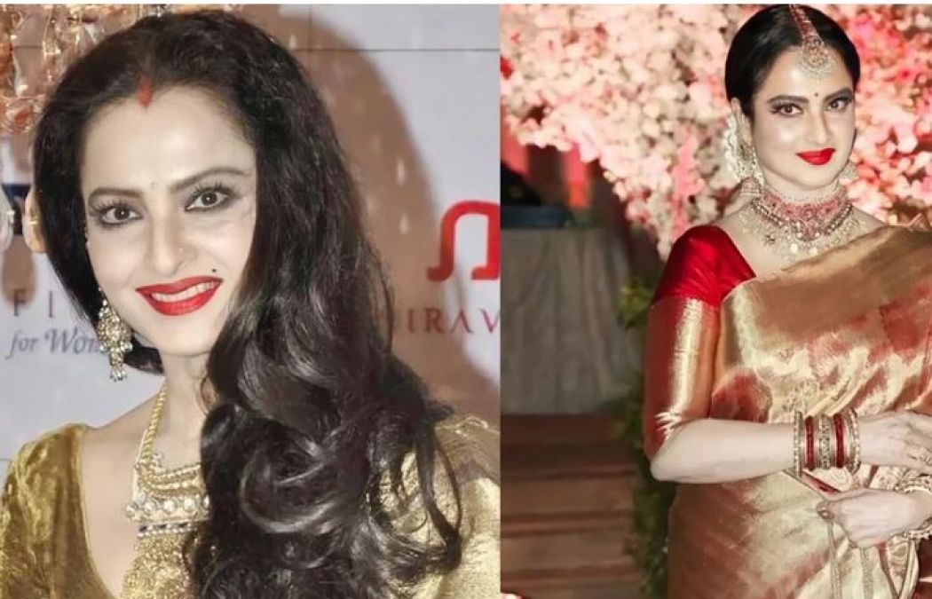 If you are fond of silk sarees, then you can take idea from Rekha