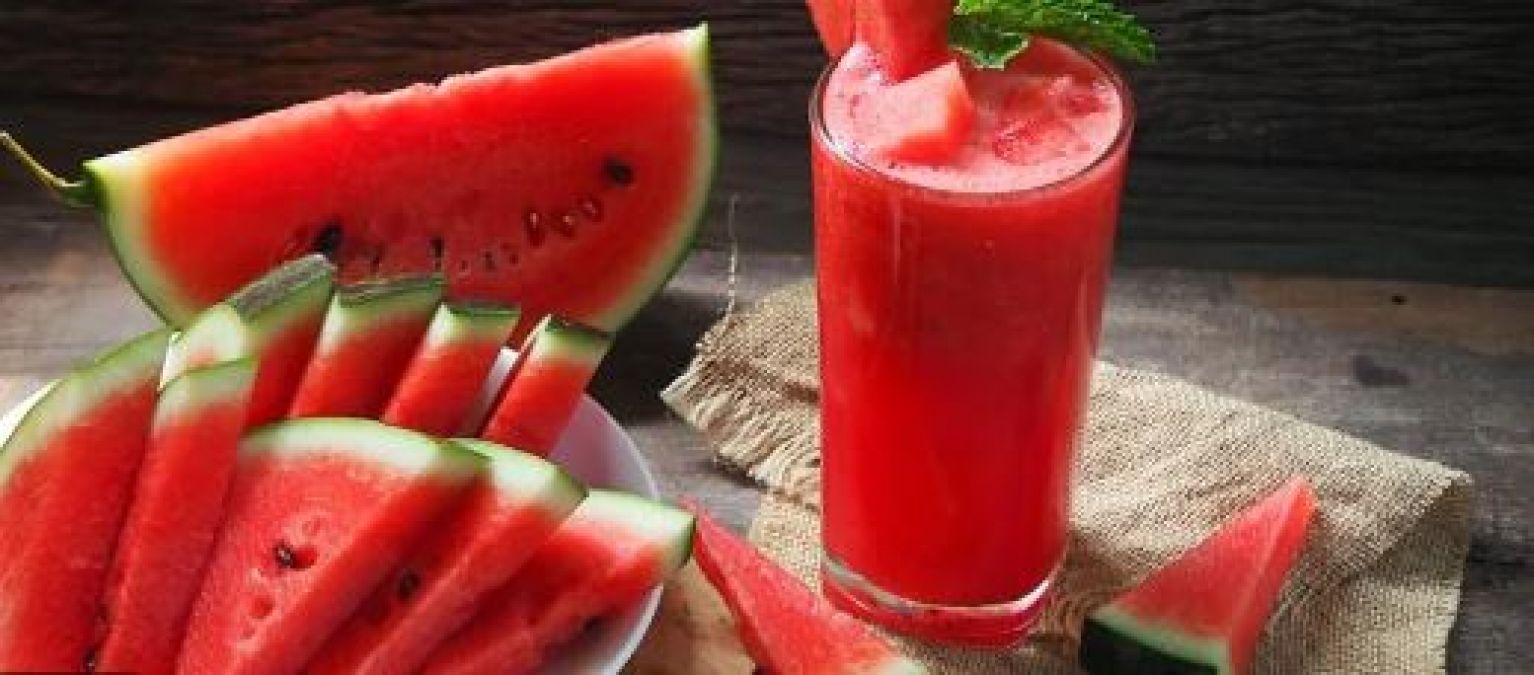 If you are troubled by pimples then use watermelon like this