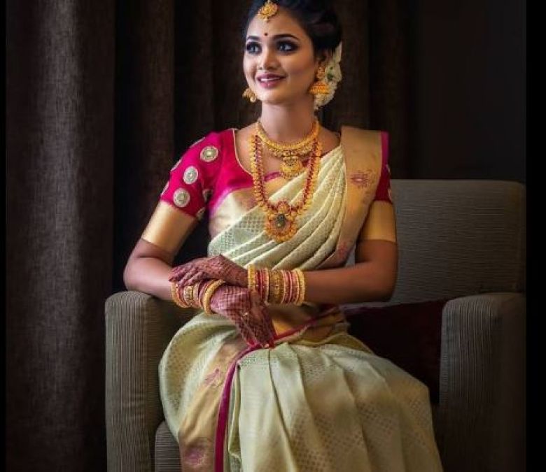 Wear such a saree according to your height and health after marriage, you will look different