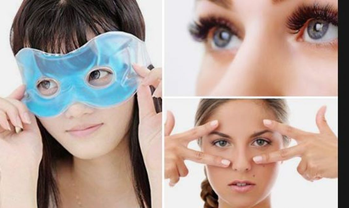 Apply cooling gel eye mask to get relief from dark circles, tiredness and dryness of eyes