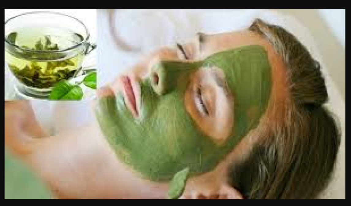 Get rid of sun tanning with green tea face pack