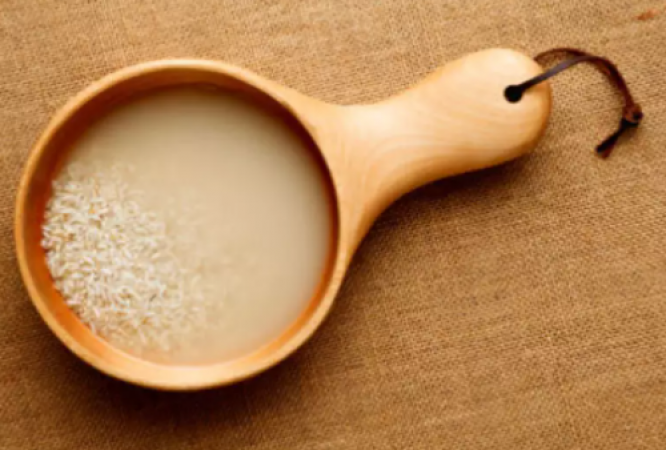 Use rice water to remove pimples and blemishes