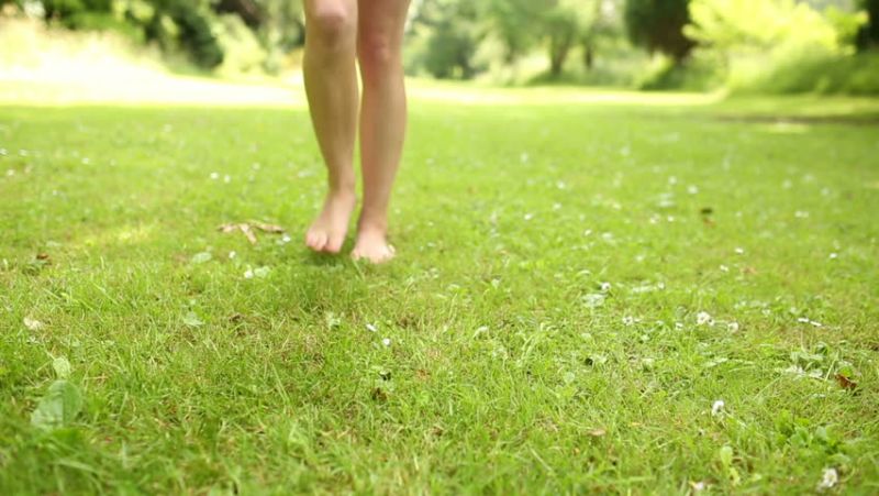 नंगे पैर हरी घास पर चलने से होंगे कई फायदे