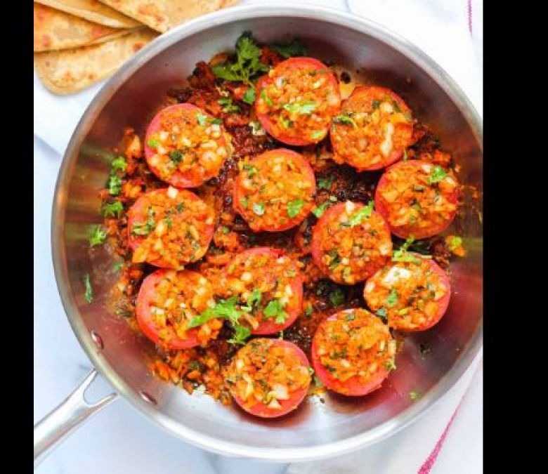 Make stuffed tomatoes for the family and feed them, will be kept licking fingers