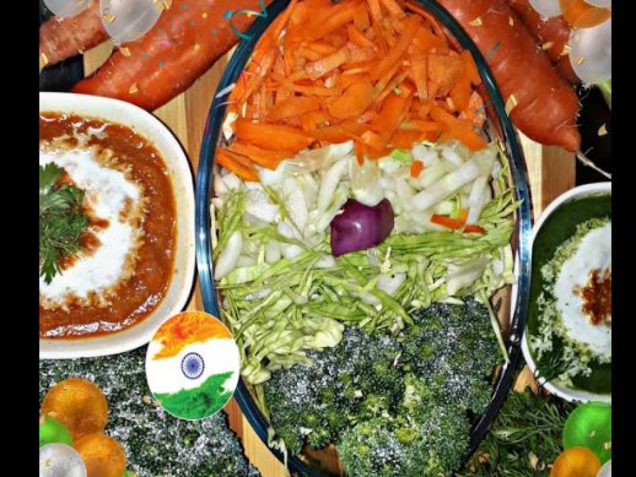 Tricolour salad made on this Republic Day