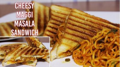 Recipe : ठंडे मौसम में घर पर बच्चो के लिए बनाएं टेस्टी Maggie Sandwich