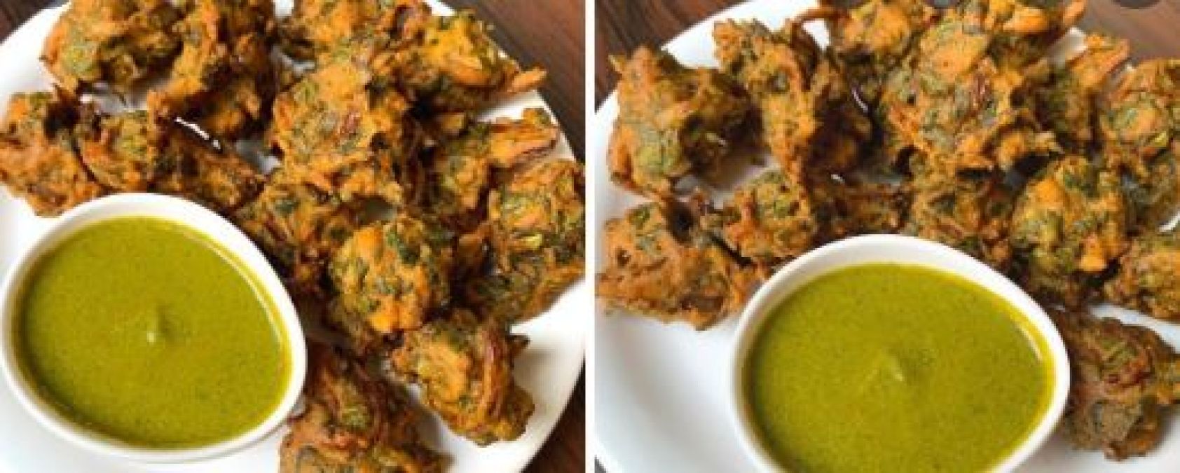 Special spinach pakoras made for family members in the rainy season