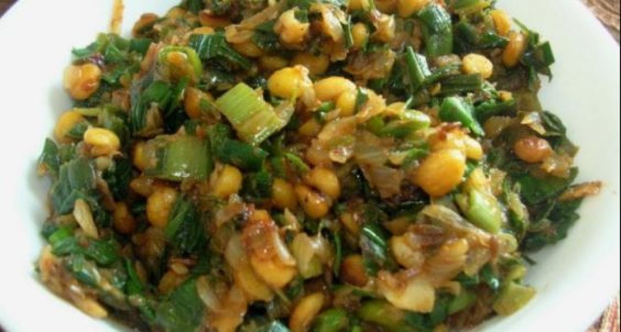 The most delicious is green onion and chana dal sabzi