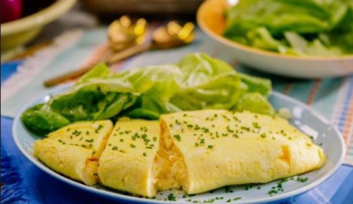 Made Special French omelette for guests at home