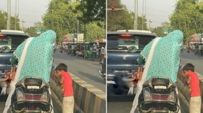 Humanity! Woman gave water to a child suffering from thirst, people's hearts melted after seeing picture