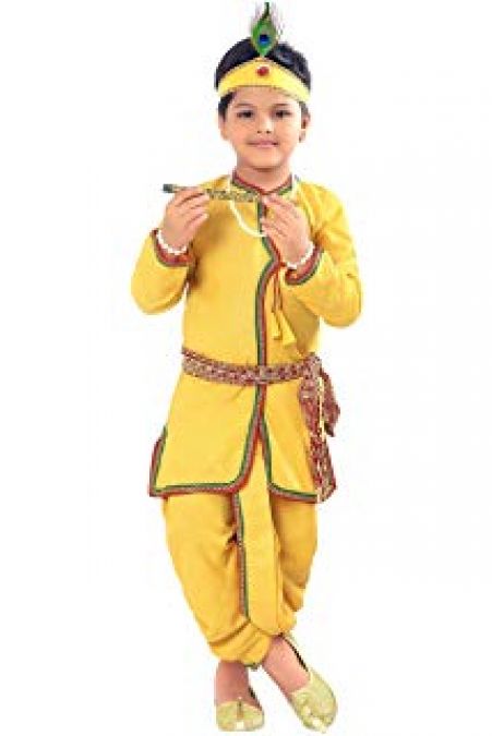Try this costume to dress Up Your Baby as Lord Krishna