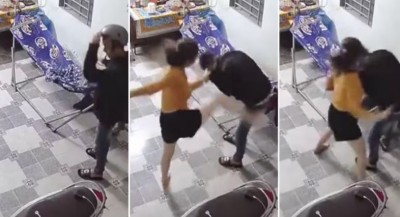 VIDEO! पति के ऑफिस से घर लौटते ही पत्नी ने कर दिया अटैक, बरसाए जमकर लात-घूंसे