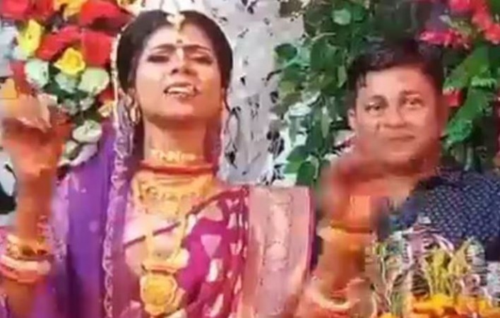 अपनी ही शादी में नारे लगाने लगी दुल्हन, वायरल हुआ VIDEO