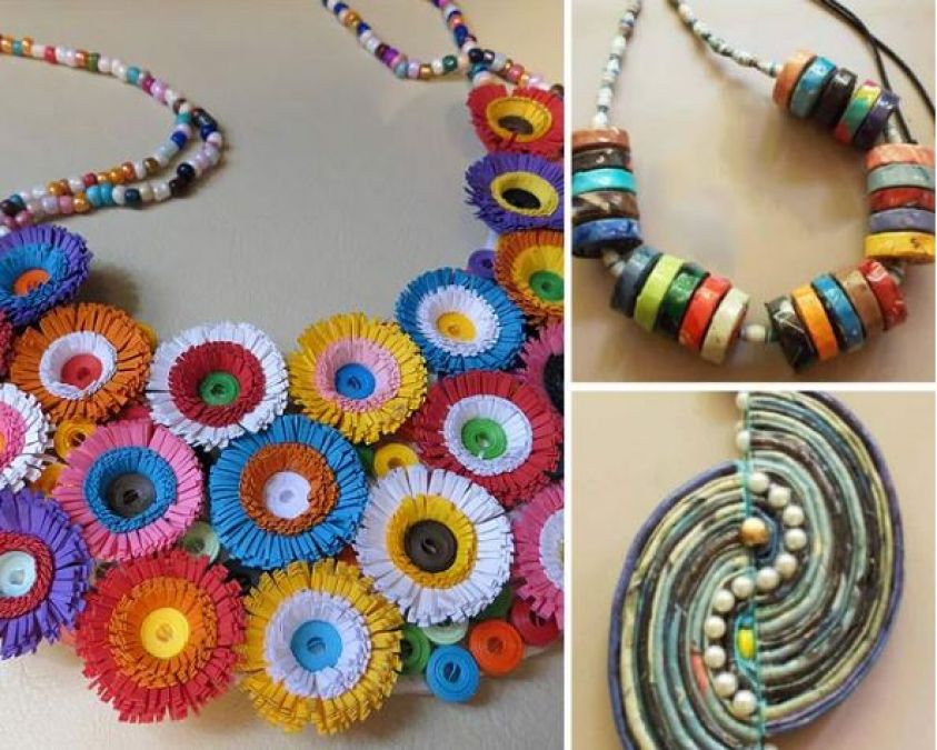 Wear light weight paper jewelry on festivals, this is how you can make it at home