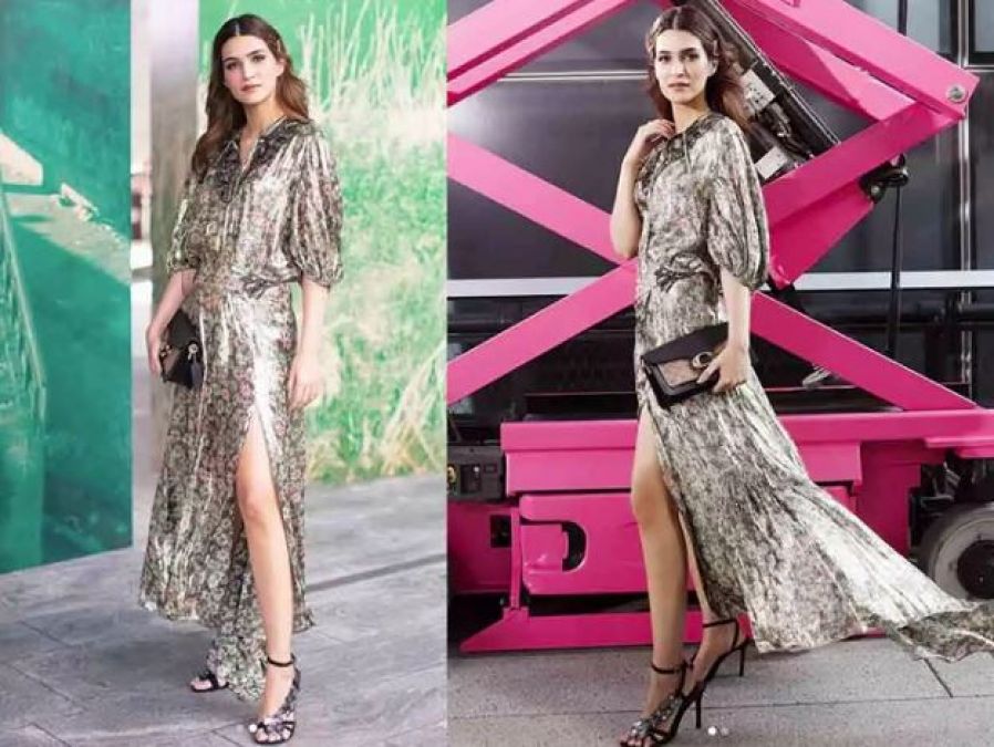 Try Kriti Sanon's  high slit gown to look hot and attractive at party