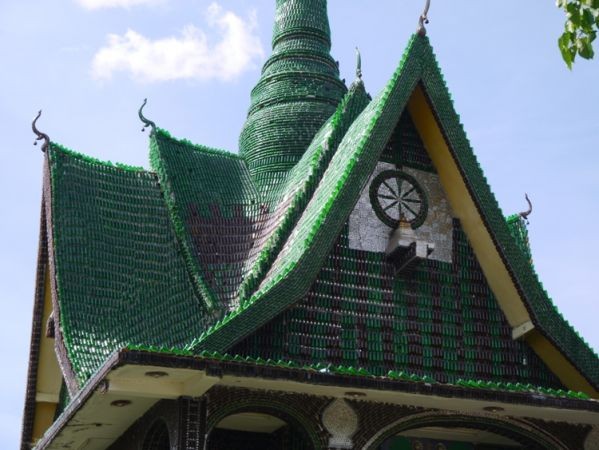 This temple is made up of beer bottles and not of bricks and cement!