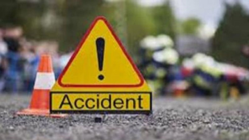 Road accident : a truck hit motorcycle, one died on spot, another injured