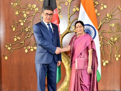 Swaraj shake hands with Afghan Defence Minister to discuss 'Terrorism'