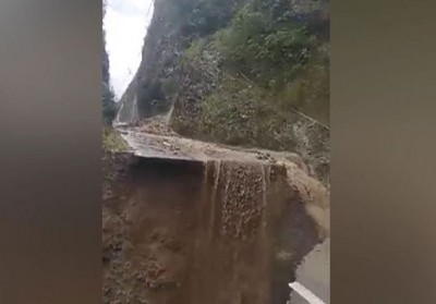 Landslide Cuts Off Road Connectivity in Arunachal Pradesh's Dibang Valley