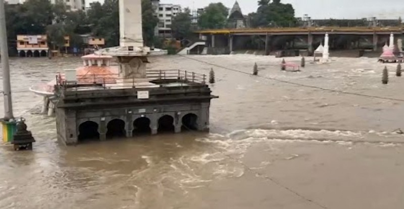 Temples in Nashik Submerge as Heavy Rains Cause Godavari River to Overflow