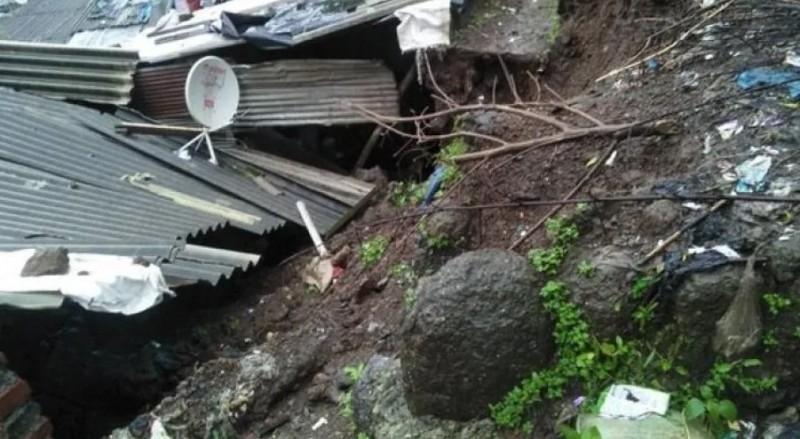Maharashtra: Landslide in Thane damages houses as large stone rolls down from hill