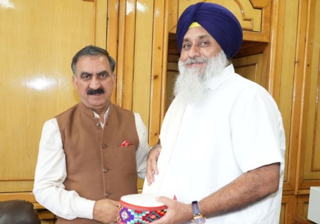 Sukhbir Singh Badal Meets Himachal Pradesh CM Sukhvinder Singh Sukhu to Address Punjabi Tourists' Issues