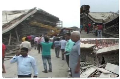 National Highway 28 collapsed in  Basti: 4 people injured, 2 people trapped under the debris