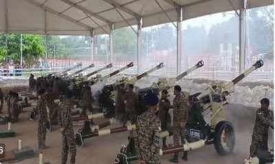 First-Time Indigenous 105mm Field Guns in I-Day Ceremonial Salute