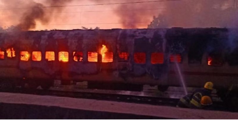 Tragedy Strikes Madurai Junction as Fire Engulfs Tourist Coach, Claiming Nine Lives