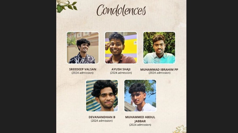 Five MBBS Students Dead in Alappuzha Car Crash