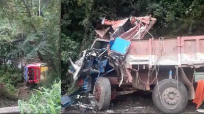 Bus Carrying Sabarimala Pilgrims Crashes Into Lorry, One Dead and 18 Injured in Kerala's Kollam