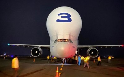 World's largest cargo Airbus Beluga lands at Hyderabad airport