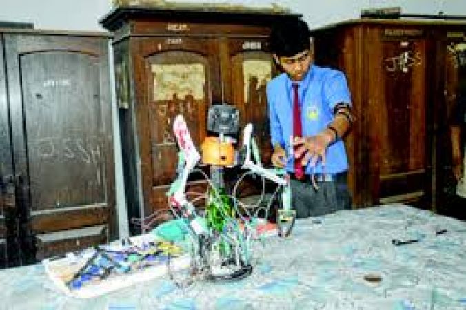 Manipuri student-made robot from unwanted household items